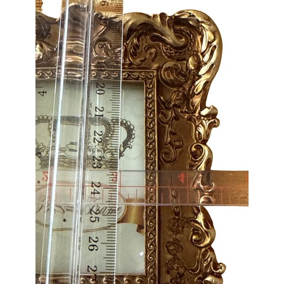 Ornate Gold-Tone Vintage Style Photo Frame With Crown Design 2”x3” Display O - Picture 2 of 4